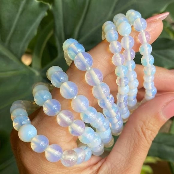 Natural Opalite 8mm Round Beaded Balance Stretch Healing Reiki Chakra Bracelet - Picture 3 of 4
